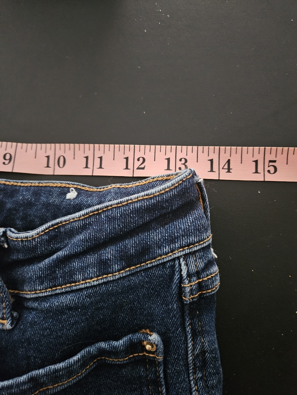 Zara Dark Blue Cropped Ankle Jeans 27 - Picture 6 of 6